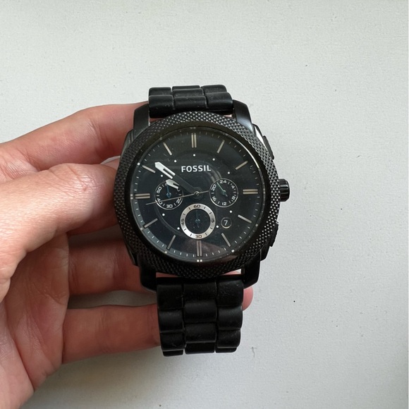 Fossil Machine Chronograph Black Silicone Watch - Picture 6 of 6